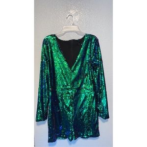 💚💙SEQUIN ROMPER, SIZE LARGE, unknown brand